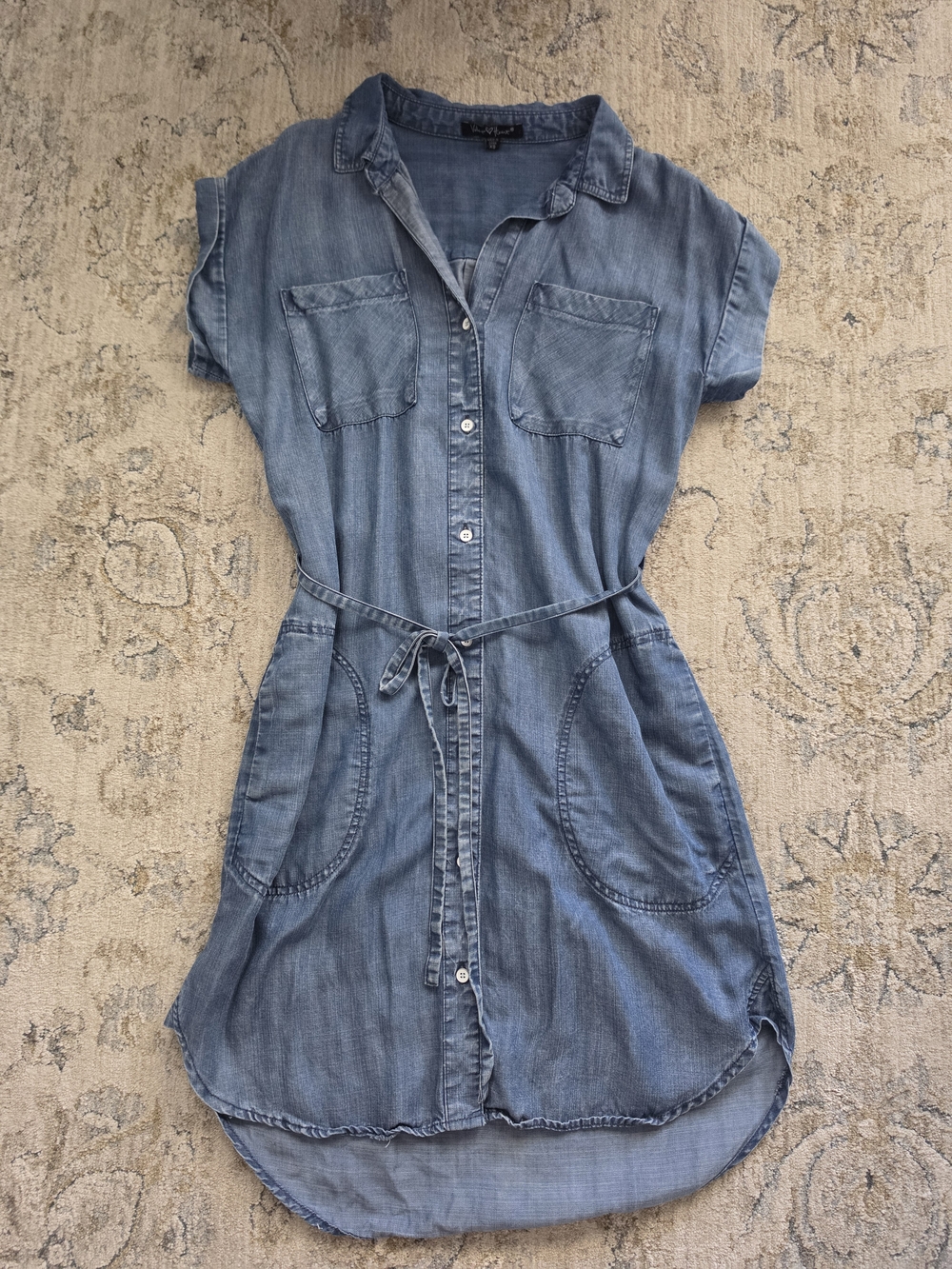 Velvet Heart Denim-Look High-Low Shirt Dress - Light Blue